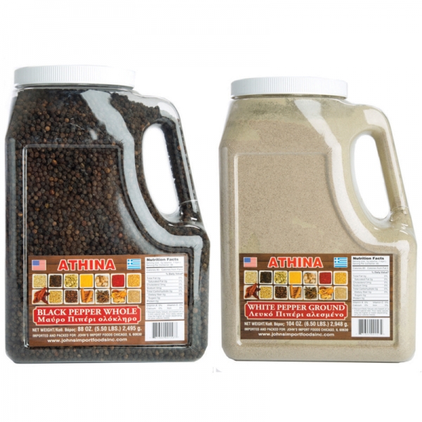 BLACK PEPPER WHOLE AND WHITE PEPPER GROUND