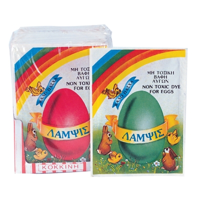 EGG DYE, RED-BLUE-GREEN, GREEK