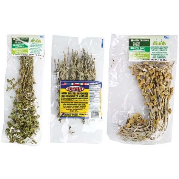 OREGANO BUNCHES, SAGE BUNCHES AND MOUNTAIN TEA, GREEK