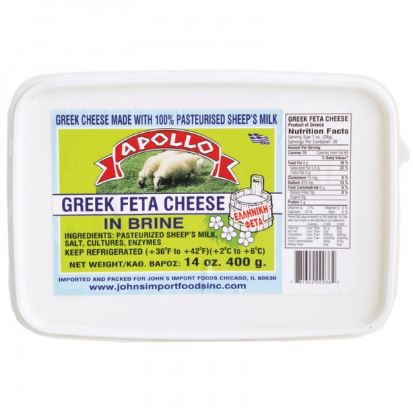 APOLLO GREEK FETA CHEESE, 100% SHEEP&#039;S MILK