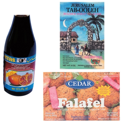 POMEGRANATE (MOLLASSES), TAB-OOLEH AND FALAFEL