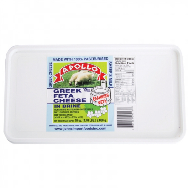 APOLLO GREEK FETA CHEESE, 100% SHEEP&#039;S MILK, IN BRINE