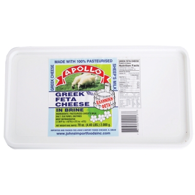APOLLO GREEK FETA CHEESE, 100% SHEEP&#039;S MILK, IN BRINE
