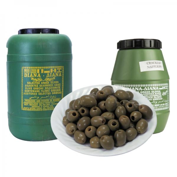 GREEK GREEN OLIVES PITTED