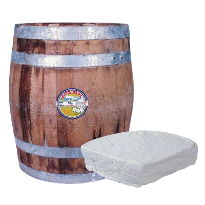 APOLLO GREEK FETA CHEESE IN WOOD BARREL, 100% SHEEP’S MILK, IN BRINE